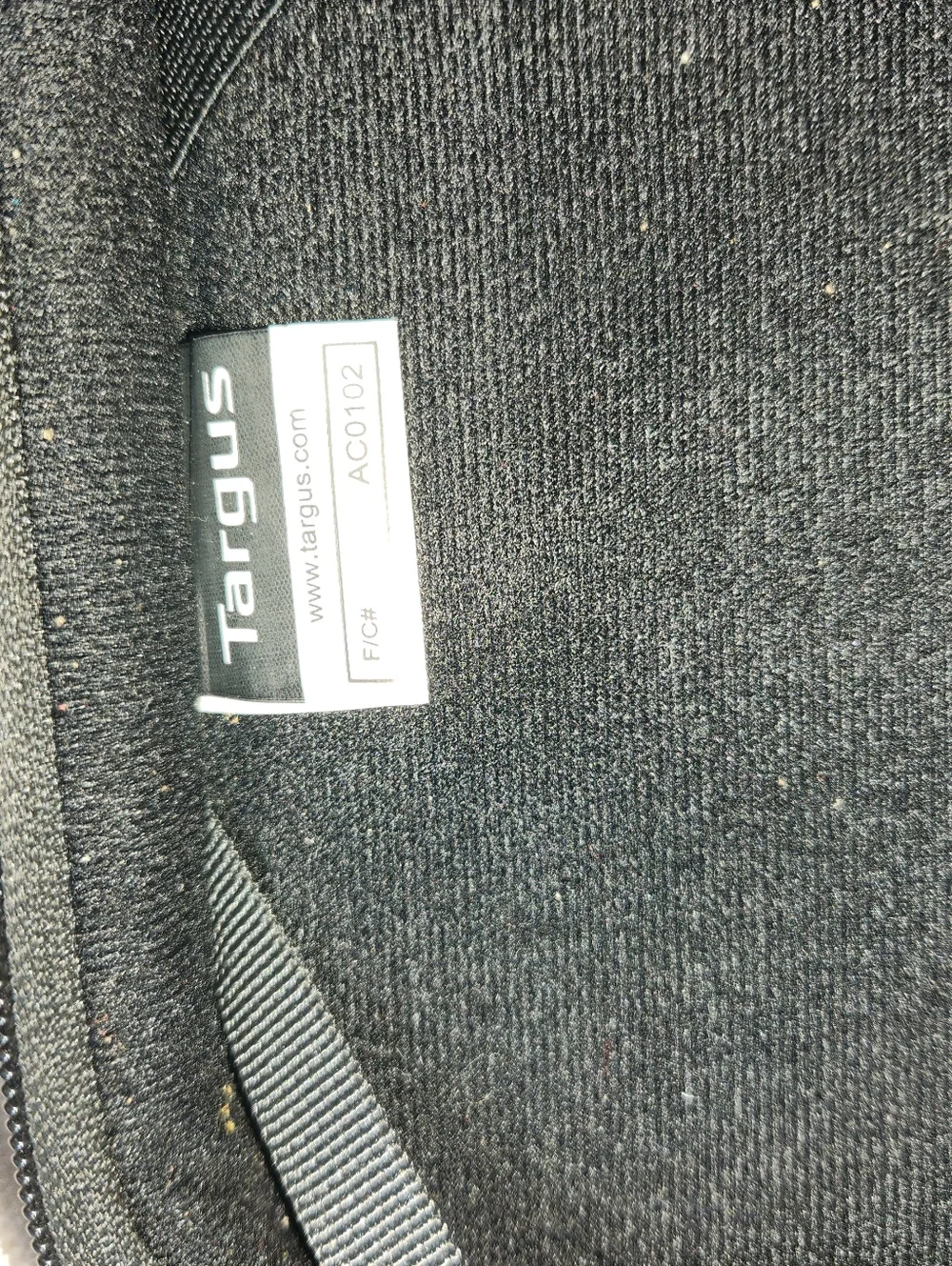 Targus Black Laptop Case with Interior Strap & Front Zipper Pocket
